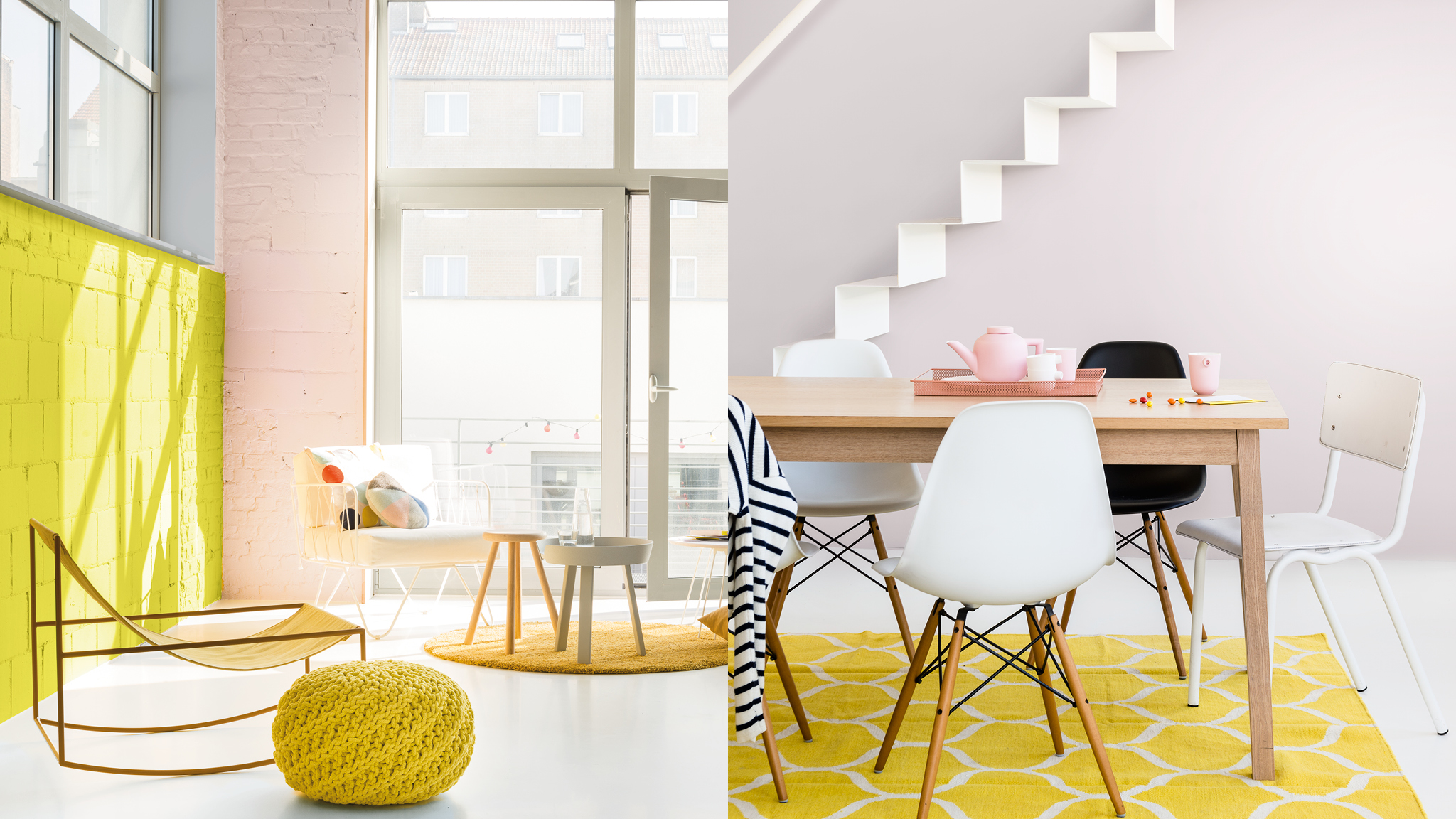 Des accents jaune vif Un accent de couleur peut unifier vos murs et meubles.