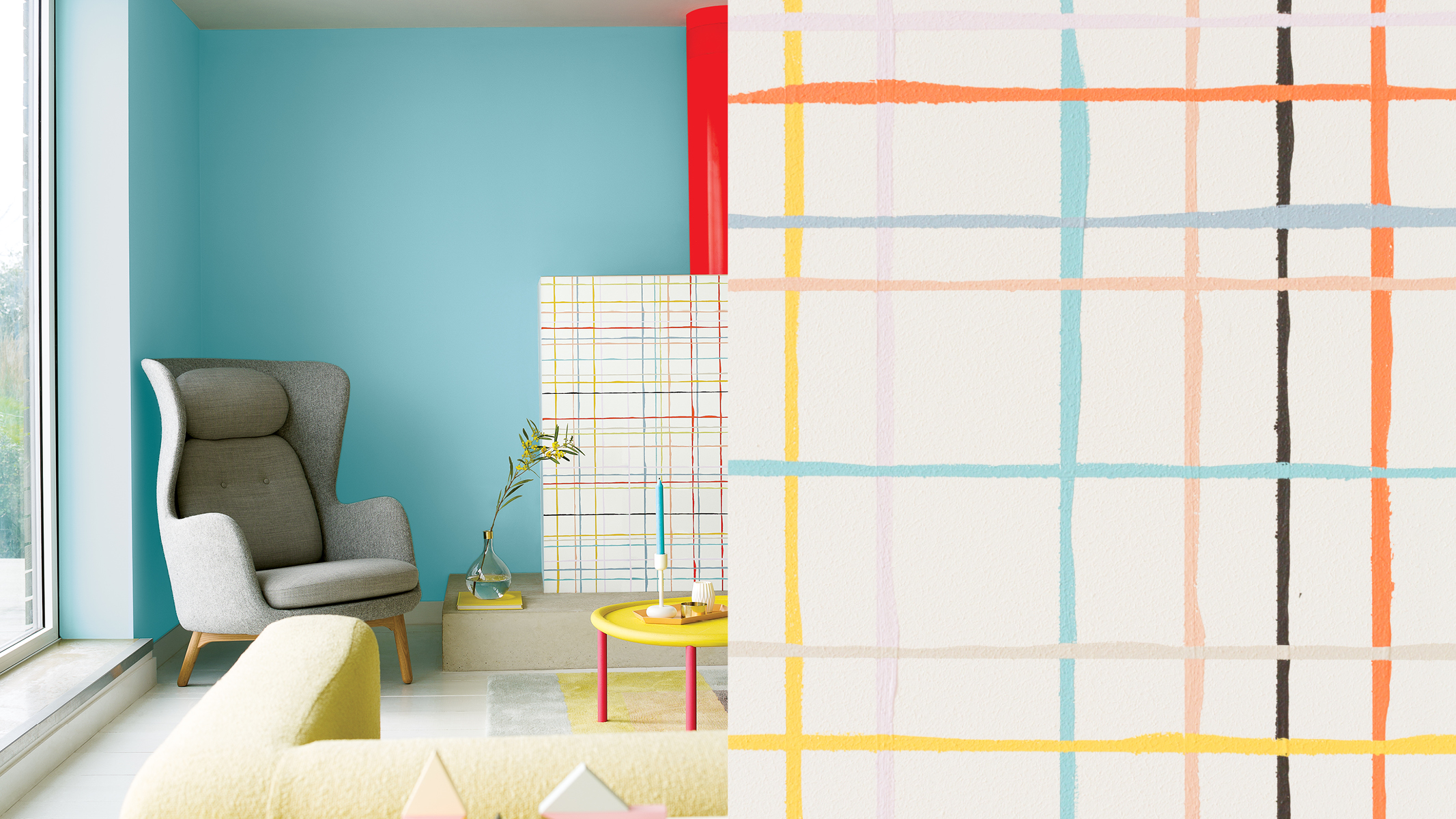 Un mur d’accent multicolore Ici, des carreaux ont été peints dans des couleurs complémentaires pour créer une ambiance ludique qui donne le sentiment d’un chaos contrôlé.